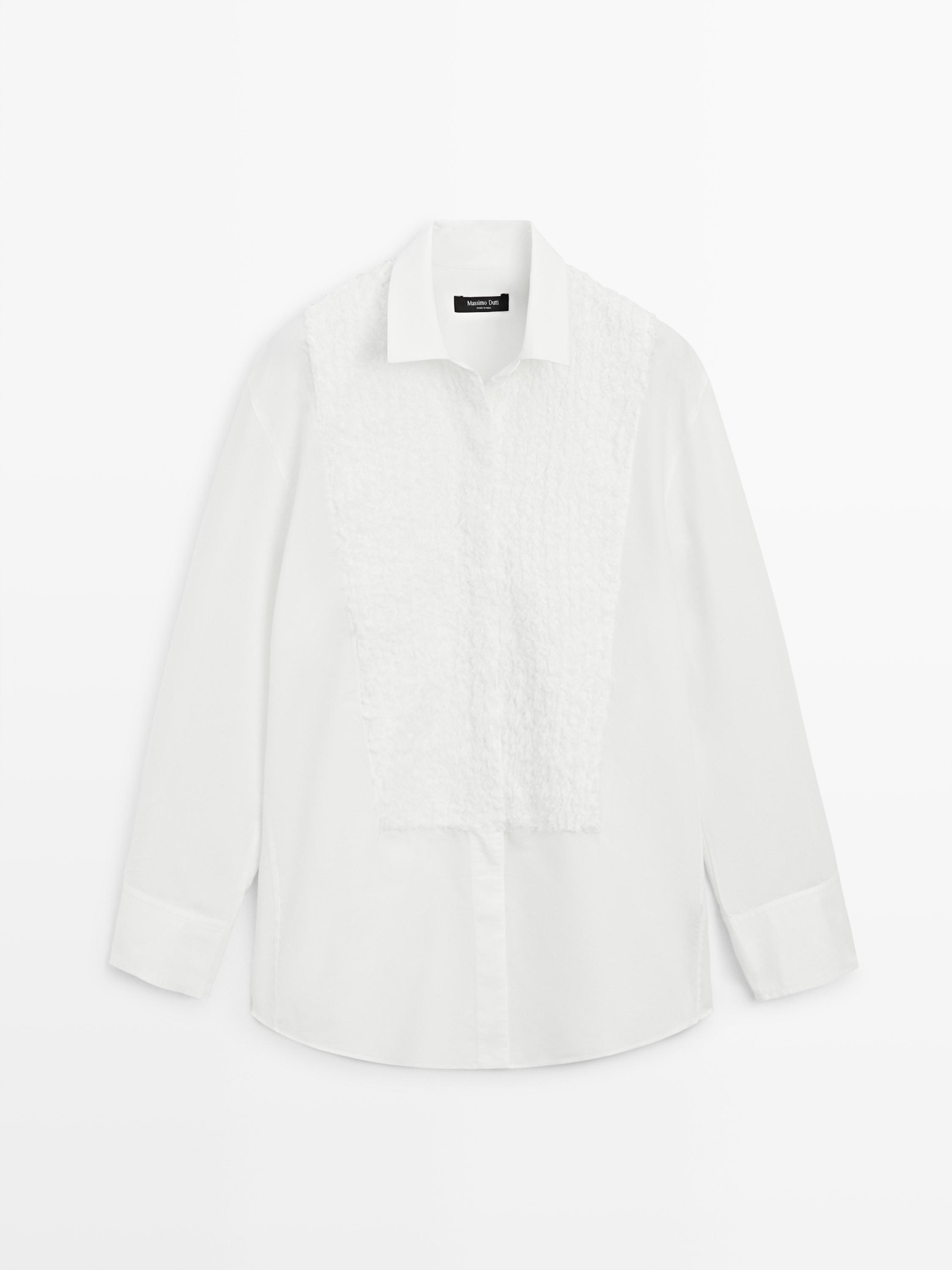 Chemise plastron avec broderies